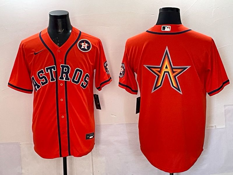 Men 2025 Houston Astros Blank Orange Nike MLB Jersey style 064->houston astros->MLB Jersey